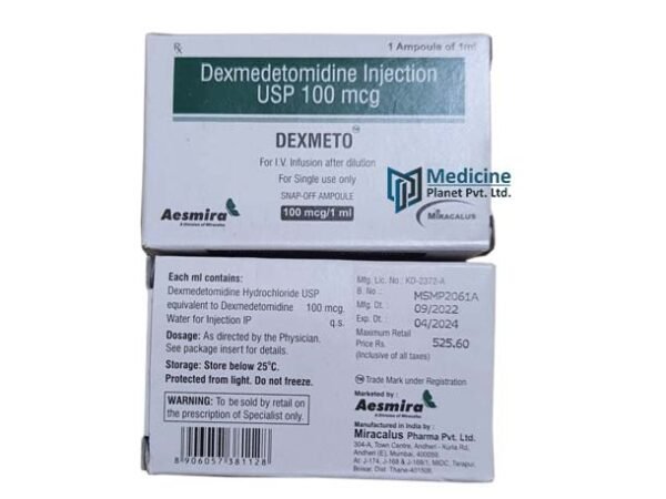 Dexmeto Dexmedetomidine 100 mcg Injection