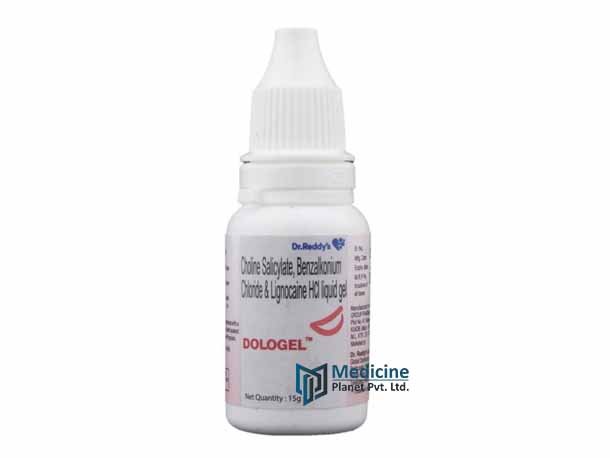 Dologel Choline Salicylate Benzalkonium Chloride Lignocaine HCL Liquid Gel