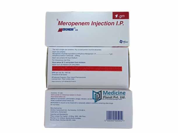 Meronem 1000 mg Injection